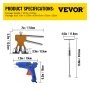 VEVOR Auto Dent Repair Tools 69 Stuks Dent Puller Kit Verfloze Dent Removal Kit van Aluminiumlegering Rubber en Kunststof voor Alle Soorten Auto's