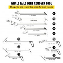 VEVOR Bar Dent Removal Kit, 21-delige verveloze deukreparatiestaven, roestvrijstalen deukstaven, Whale Tail Dent Repair Tools, professioneel hageluitdeukgereedschap