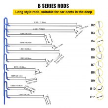 VEVOR Bar Dent Removal Kit, 21-delige verveloze deukreparatiestaven, roestvrijstalen deukstaven, Whale Tail Dent Repair Tools, professioneel hageluitdeukgereedschap