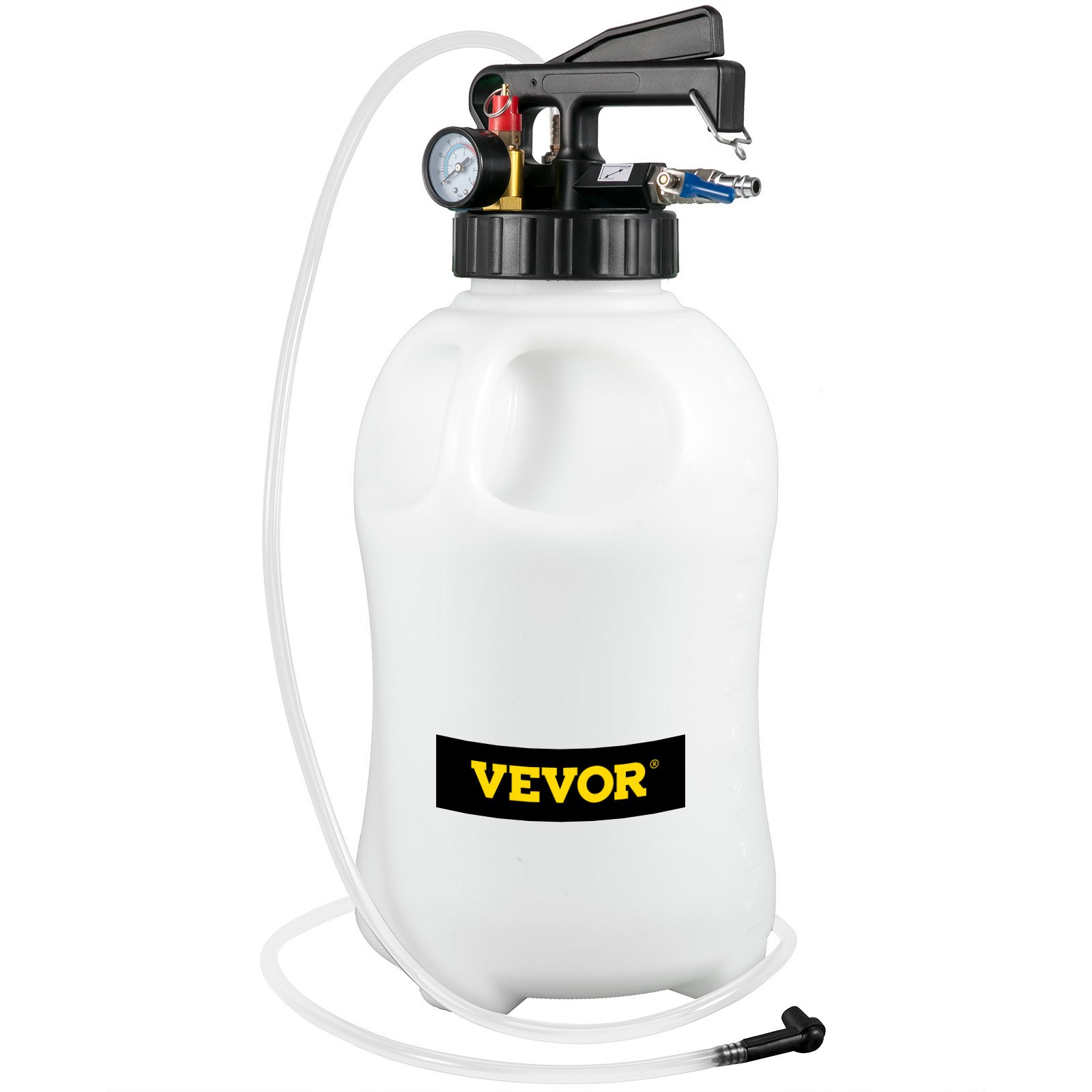 VEVOR handpomp oliezuigpomp oliepomp zuigpomp 10 L, olievloeistofafzuiger handpomp 9,91 x 5,59 x 14,99 cm, opvoerpomp zuigpomp vloeistofafzuigers met 14 meest voorkomende adapters, oliepompset