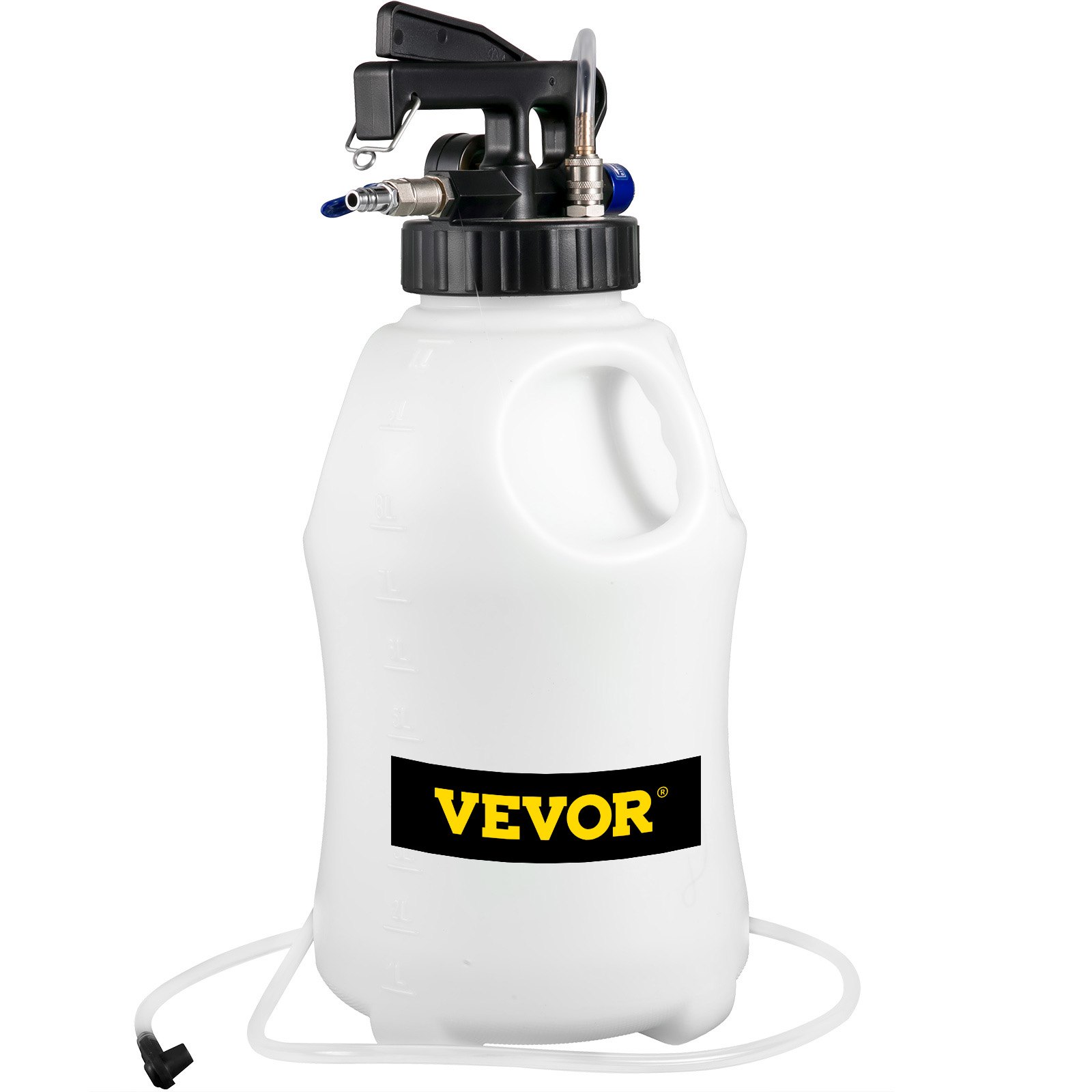 VEVOR handpomp oliezuigpomp oliepomp zuigpomp 10 L, olievloeistofafzuiger handpomp 9,91 x 5,59 x 14,99 cm, opvoerpomp zuigpomp vloeistofafzuigers met 14 meest voorkomende adapters, oliepompset