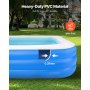 VEVOR Inflatable Pool, 118 x 67 x 20 inch Large Inflatable Swimming Pool, Family Large Swimming Pools with Repair Patches, Blow Up Pools for Kids, Adults, Family, Indoor Outdoor, Summer Water Party