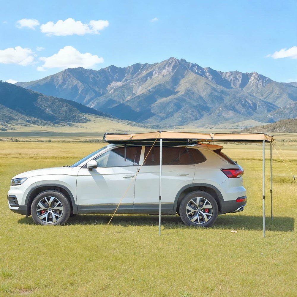 VEVOR 270 Degree Awning, 4.9 ㎡ Driver Side Vehicle Awning, Waterproof UV50+ Car Side Awnings with Carry Bag, All-Weather Free-Standing Overland Awnings Car Shelter for SUV Van Truck Camping