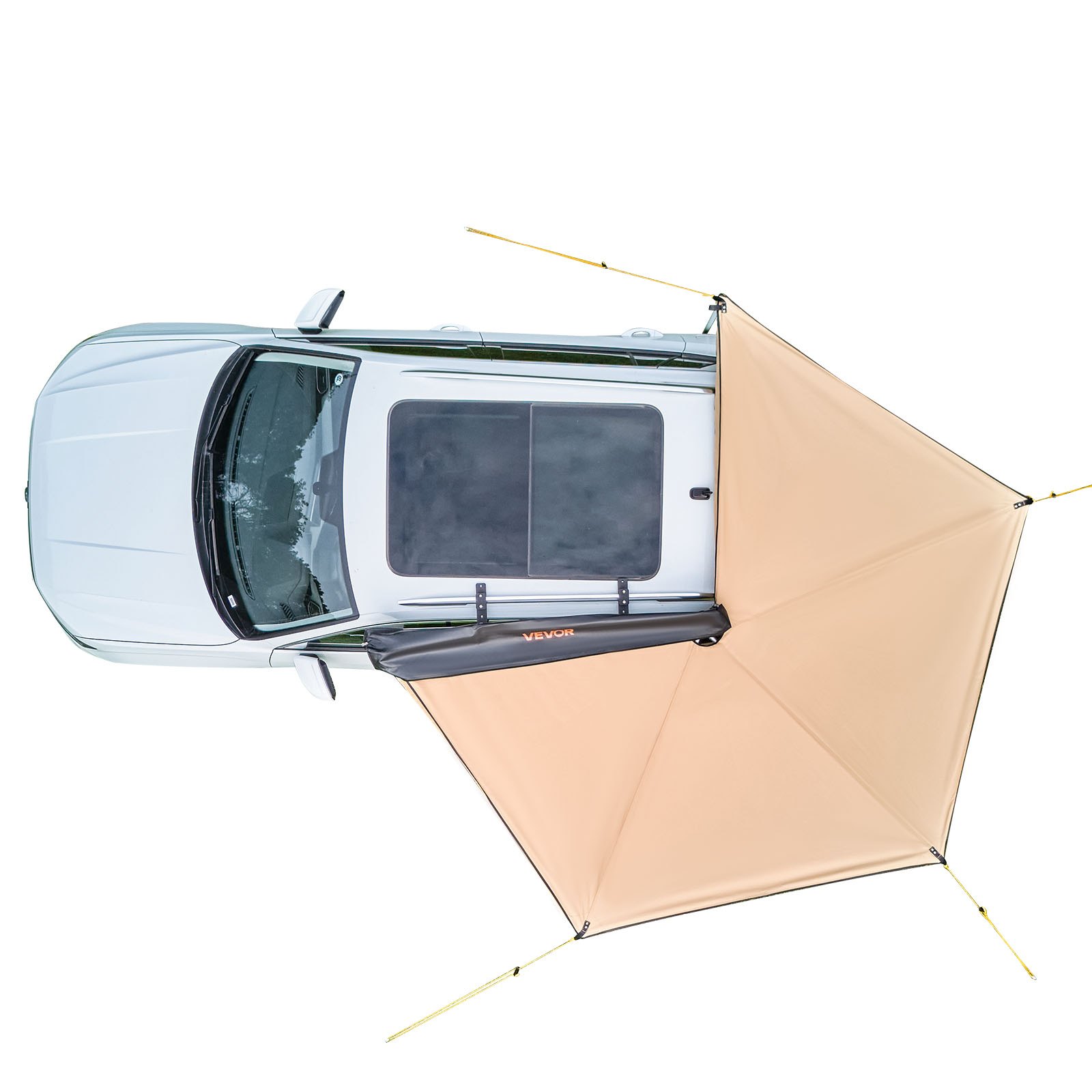 VEVOR 270 Degree Awning, 4.9 ㎡ Driver Side Vehicle Awning, Waterproof UV50+ Car Side Awnings with Carry Bag, All-Weather Free-Standing Overland Awnings Car Shelter for SUV Van Truck Camping