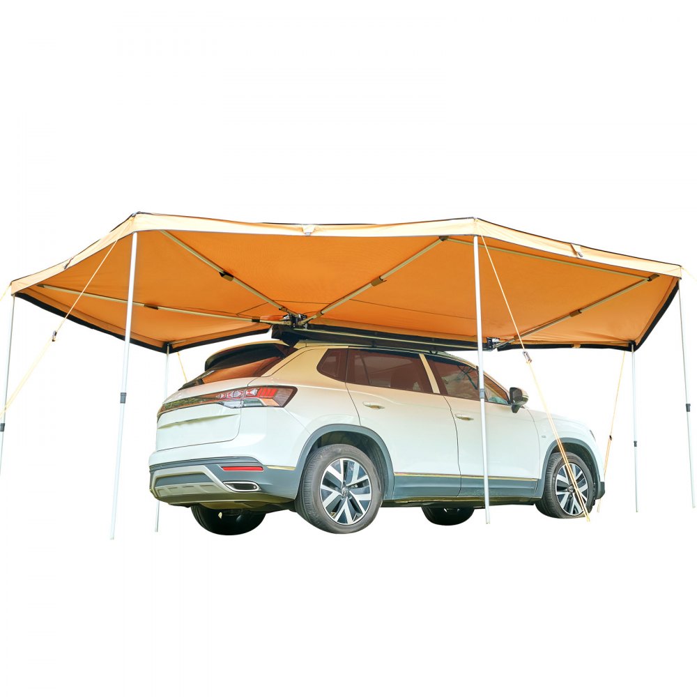 VEVOR Autoluifel, 270° Luifel, 6,08 x 4,25 x 2,10 m, Zonnescherm, Waterdicht (UV50+), inclusief Draagtas, Vrijstaande All-Weather Luifel voor SUV's, Bestelwagens, Vrachtwagens & Kamperen