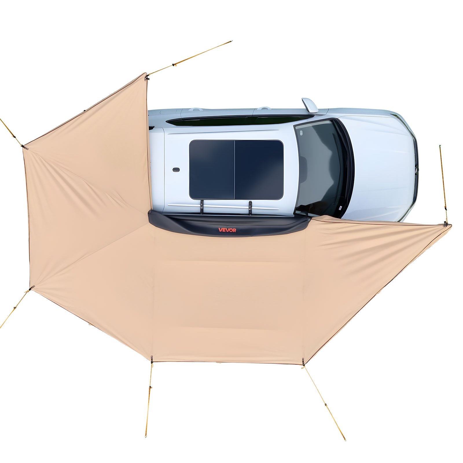VEVOR Autoluifel, 270° Luifel, 6,08 x 4,25 x 2,10 m, Zonnescherm, Waterdicht (UV50+), inclusief Draagtas, Vrijstaande All-Weather Luifel voor SUV's, Bestelwagens, Vrachtwagens & Kamperen