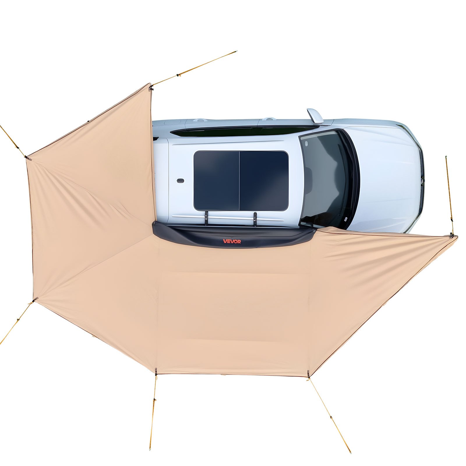 VEVOR Autoluifel, 270° Luifel, 6,08 x 4,25 x 2,10 m, Zonnescherm, Waterdicht (UV50+), inclusief Draagtas, Vrijstaande All-Weather Luifel voor SUV's, Bestelwagens, Vrachtwagens & Kamperen