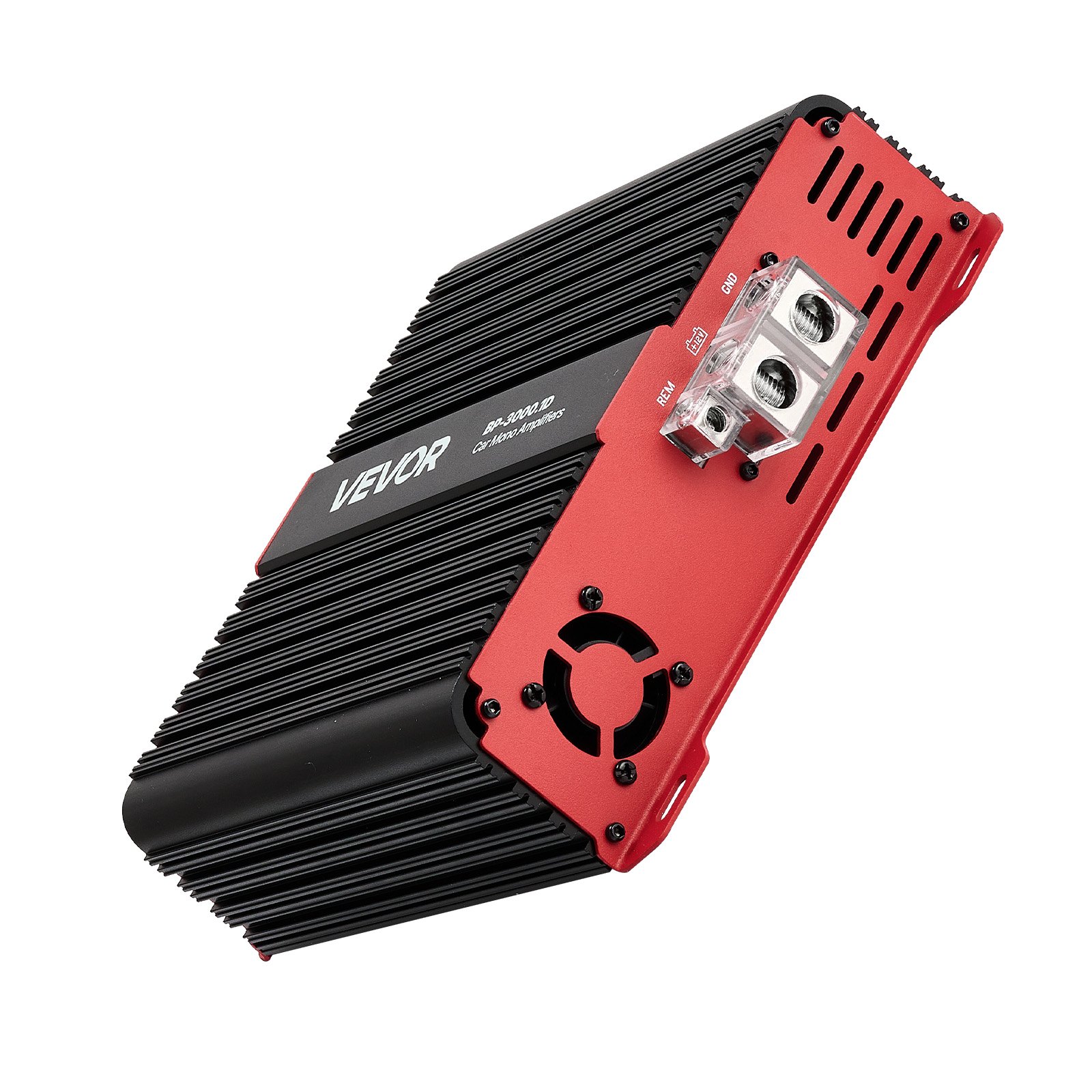 VEVOR Monoblock auto-versterker 3000 W RMS MAX 1/2/4 Ohm, audioversterker (klasse D / 1-kanaals) met afstandsbediening voor subwooferniveau, laagdoorlaatfilter, basversterking en volumeregeling.