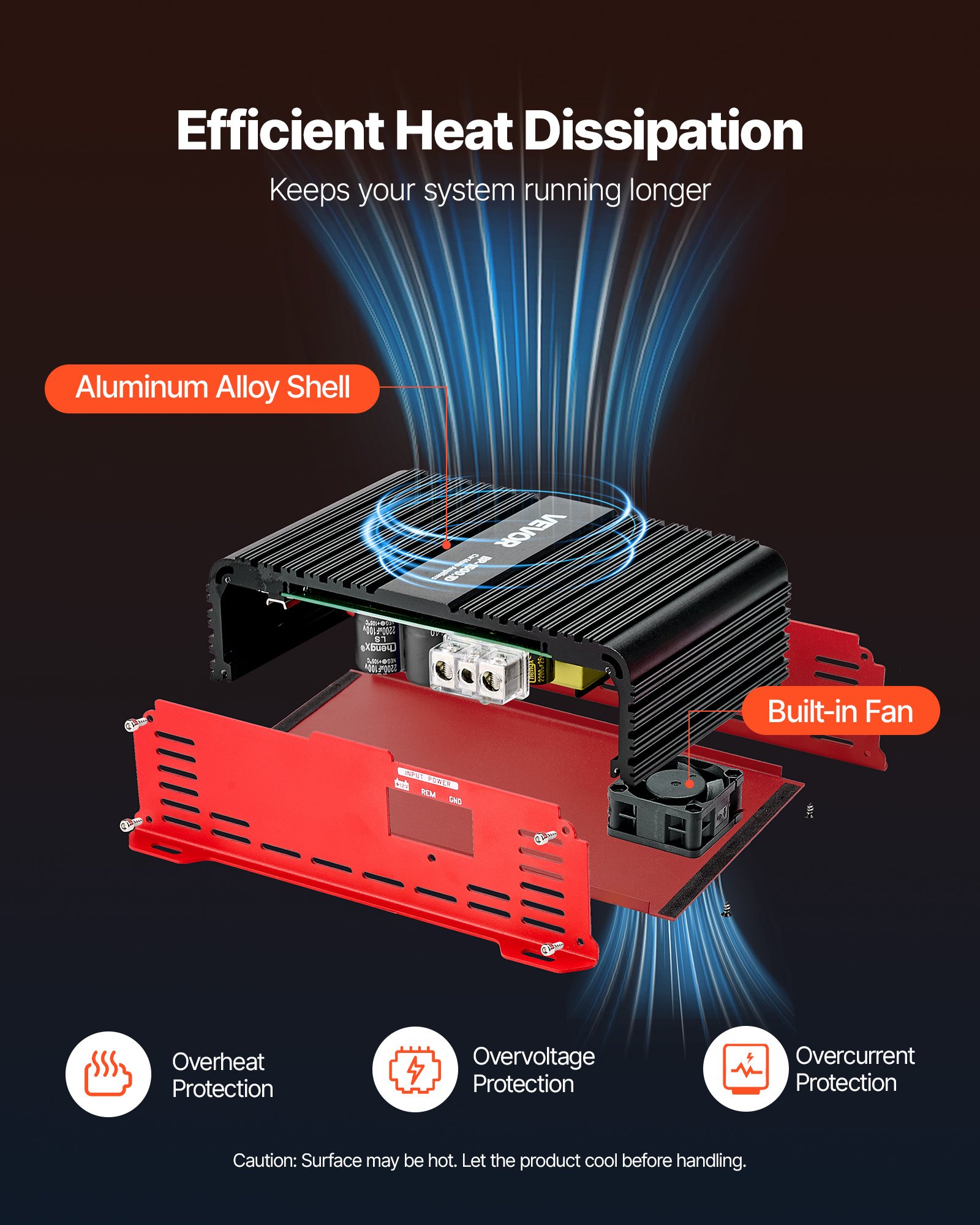 VEVOR Monoblock auto-versterker 1500 W RMS MAX 1/2/4 Ohm, audioversterker (klasse D / 1-kanaals) met afstandsbediening voor subwooferniveau, laagdoorlaatfilter, basversterking en volumeregeling.