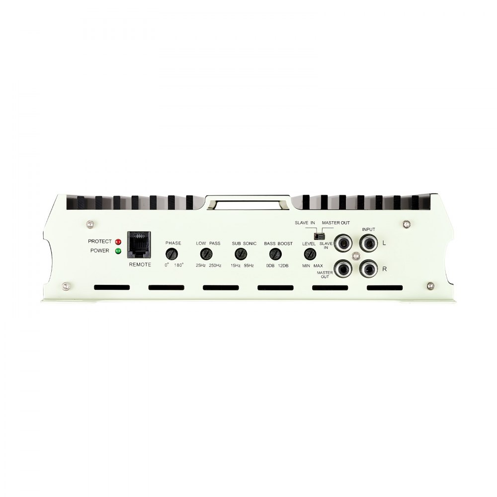 VEVOR Monoblock auto-versterker 400 W RMS MAX 1/2/4 Ohm, audioversterker (klasse D) met afstandsbediening voor subwooferniveau, laagdoorlaatfilter, basversterking, faseverschuiving en volumeregeling.