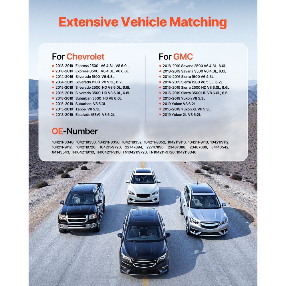 VEVOR Auto-dynamo 84143543, voor Chevy Express 2500 V6 4.3L, V8 6.0L 2018-2019, GMC Sierra 1500 2014-2016, Yukon 2015-2019, Vervangende auto-dynamo 104211-8340, 22747894, TN1042119110