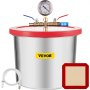 VEVOR Vacuümpomp Vacuumpomp Airco 2 gallon vacuümkamer roestvrijstalen ontgassingskamer acryl deksel
