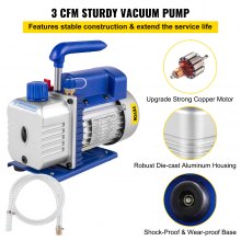 VEVOR Vacuümpomp Vacuumpomp Airco 3 Cfm 1/4 Hp Vehicle Air Conditioner vacuümpomp 1,5 Gallon vacuümkamer