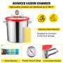 5 Gallon Vacuum Chamber 3CFM Vacuum Pump Refrigerant 1/4 HP Conditioning GOOD