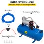 150 PSI DC 12V luchtcompressor met 6 liter tank voor Train Horns Camperbanden