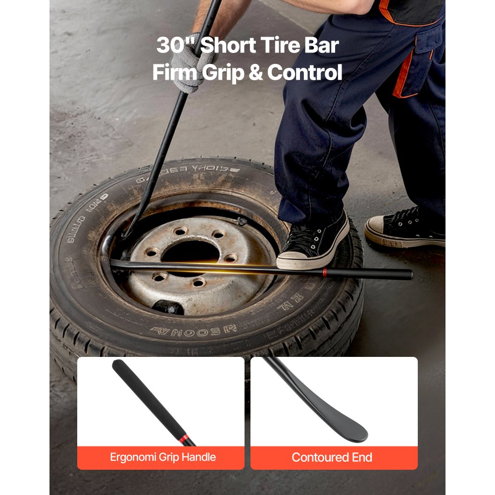 VEVOR Bandenmontageset Handmatige Bandenwisselaar 2 stuks Metalen Bandenlichter 97 & 76,5 cm Bandenmontagelichter voor het monteren en demonteren van banden voor mobiele autoreparaties buitenshuis van universele voertuigtypen