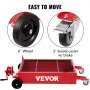 VEVOR oil drain pan with 6" wheels and 3" swivel casters with brake. easy to move.