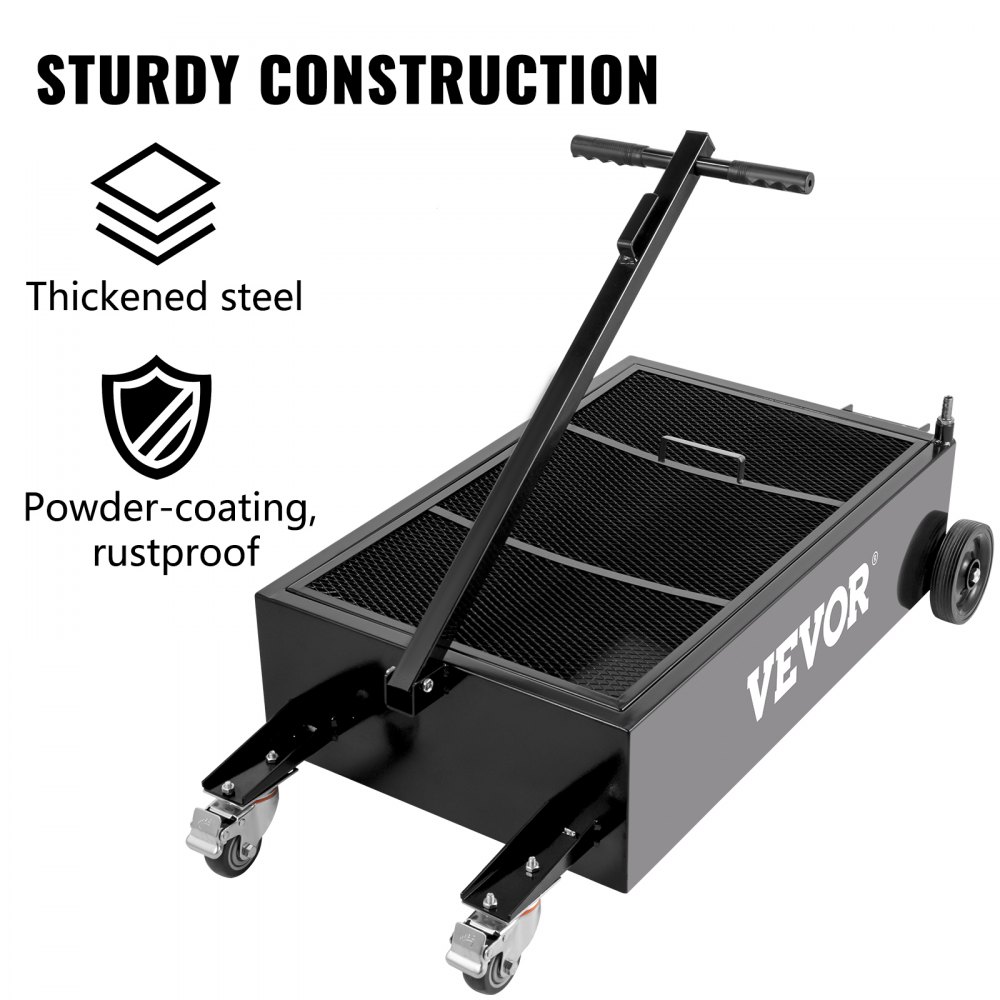 VEVOR olie-aftapbak, olie-aftaptank van 95 liter, olie-opvangwagen met laag profiel, opvouwbare olie-opvangbak met elektrische pomp, slang, zwenkwielen voor het aftappen van olie in auto's, SUV's en vrachtwagens