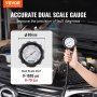 VEVOR compressiemeter compressietester compressietester testapparaat compressiemeter met een 80 mm manometer 0-1000 PSI en 0-70 bar compressiemeter incl. 4x adapters