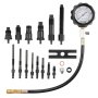VEVOR compressiemeter compressietester compressietester testapparaat compressiemeter met een 80 mm manometer 0-1000 PSI en 0-70 bar compressiemeter incl. 4x adapters
