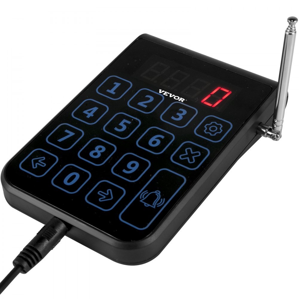 VEVOR Restaurant Pager 10 Coasters Paging System Max 999 Nursery Pager Wireless Paging Queuing Calling System with Vibration, Flashing and Buzzer for Social Distance Food Truck, Church and Clinic