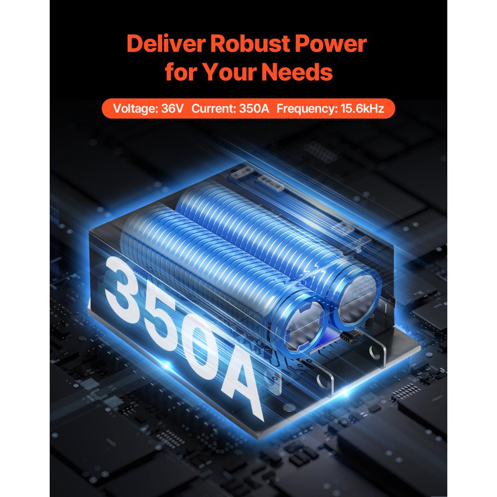 VEVOR Golf Cart Speed Controller, 36V 350A, DC Motor Controller Replacement for 2000-2009 EZGO TXT Golf Carts, IP65 Rated Protection, Aluminum Alloy & ABS Housing, Compatible with 1206MX-4301 Models