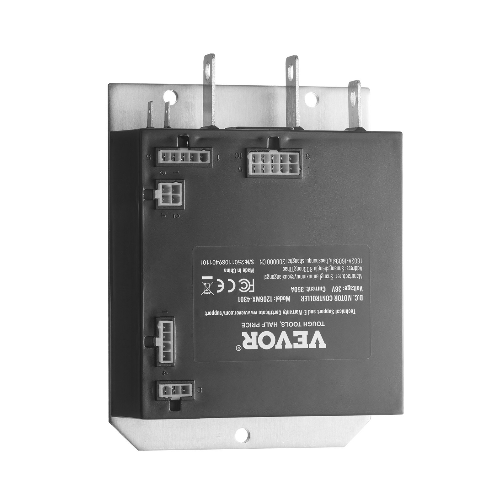 VEVOR Golf Cart Speed Controller, 36V 350A, DC Motor Controller Replacement for 2000-2009 EZGO TXT Golf Carts, IP65 Rated Protection, Aluminum Alloy & ABS Housing, Compatible with 1206MX-4301 Models