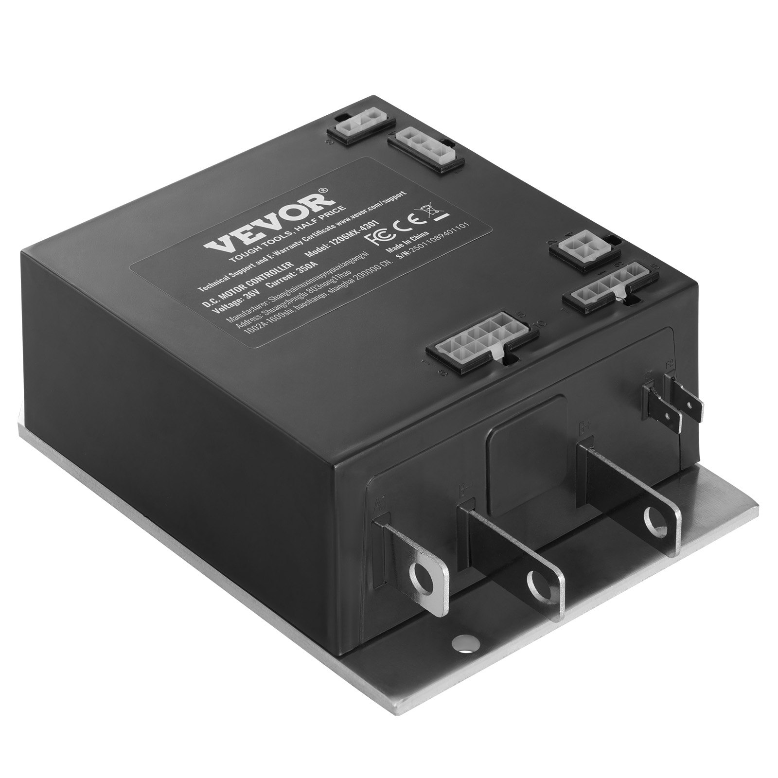 VEVOR Golf Cart Speed Controller, 36V 350A, DC Motor Controller Replacement for 2000-2009 EZGO TXT Golf Carts, IP65 Rated Protection, Aluminum Alloy & ABS Housing, Compatible with 1206MX-4301 Models