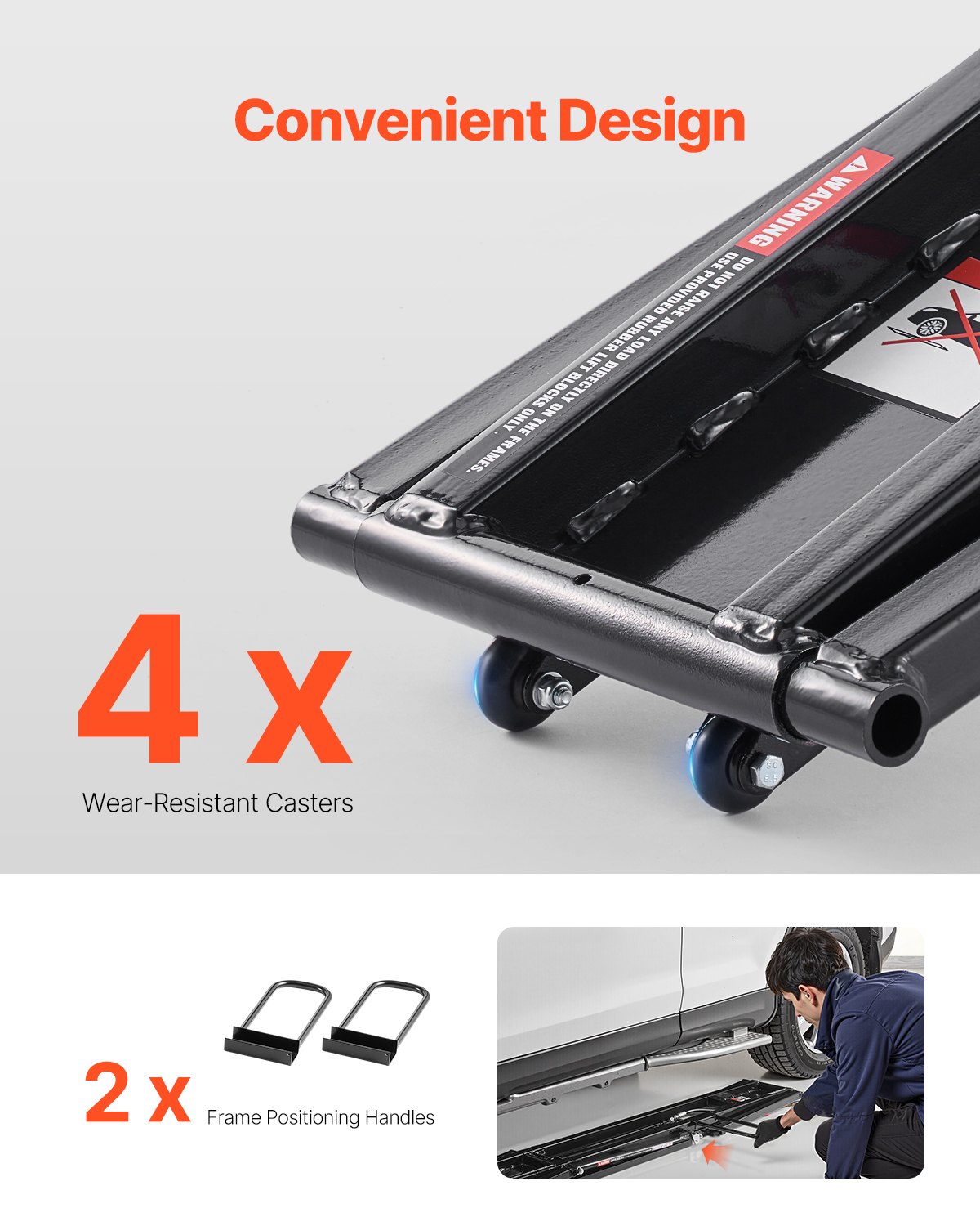 VEVOR Car Lift, 5000 lbs Capacity Car Lifts for Home Garage, 3-Level Adjustable with 29.8" Lift Height & Remote Control, Auto Lock Portable Car Lift with 4 Rubber Pads & 4 Lifting Columns