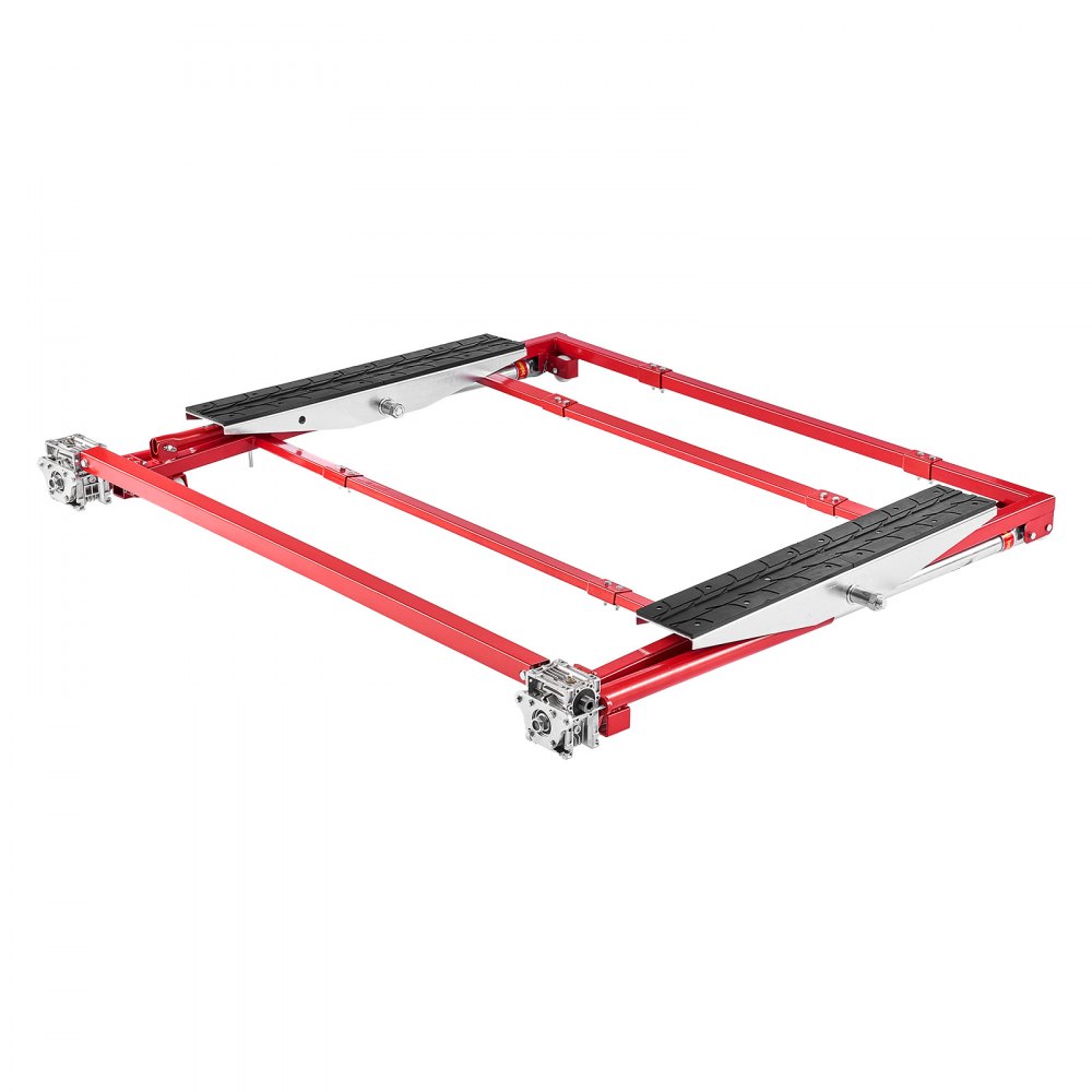 VEVOR draagbaar hefplatform, 2000 kg hefvermogen, stalen constructie met snelhefsysteem, maximale hefhoogte van 585 mm, verstelbare breedte en wielen. Hefinrichting voor auto's en bestelwagens, voor garages en werkplaatsen.