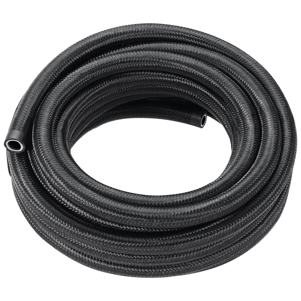 VEVOR 6-AN brandstofleidingset, 762 cm brandstofslangset, 5/16" nylon roestvrijstalen gevlochten brandstofleiding, olie-/gas-/dieselslang eindfittingset, 15-delige draaibare adapterset