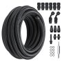 VEVOR 6-AN brandstofleidingkit, 762 cm brandstofslangkit, 5/16" nylon roestvrijstalen gevlochten brandstofleidingkit voor olie/benzine/diesel, 15-delige draaibare adapterset