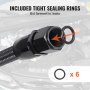 VEVOR 10AN brandstofleidingset, 3048 mm brandstofslangset, 13,97 mm nylon roestvrijstalen gevlochten brandstofleiding, olie-/gasslang eindfittingset, 7-delige draaibare adapterset