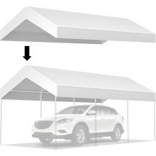 VEVOR vervangend dak PE vervangend zeildoek paviljoendak autotent partytent tuintent 3x6m