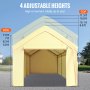 VEVOR Carports tent garage 4x6m weidetent folie garagetent opslagtent 3-laags Pe geel
