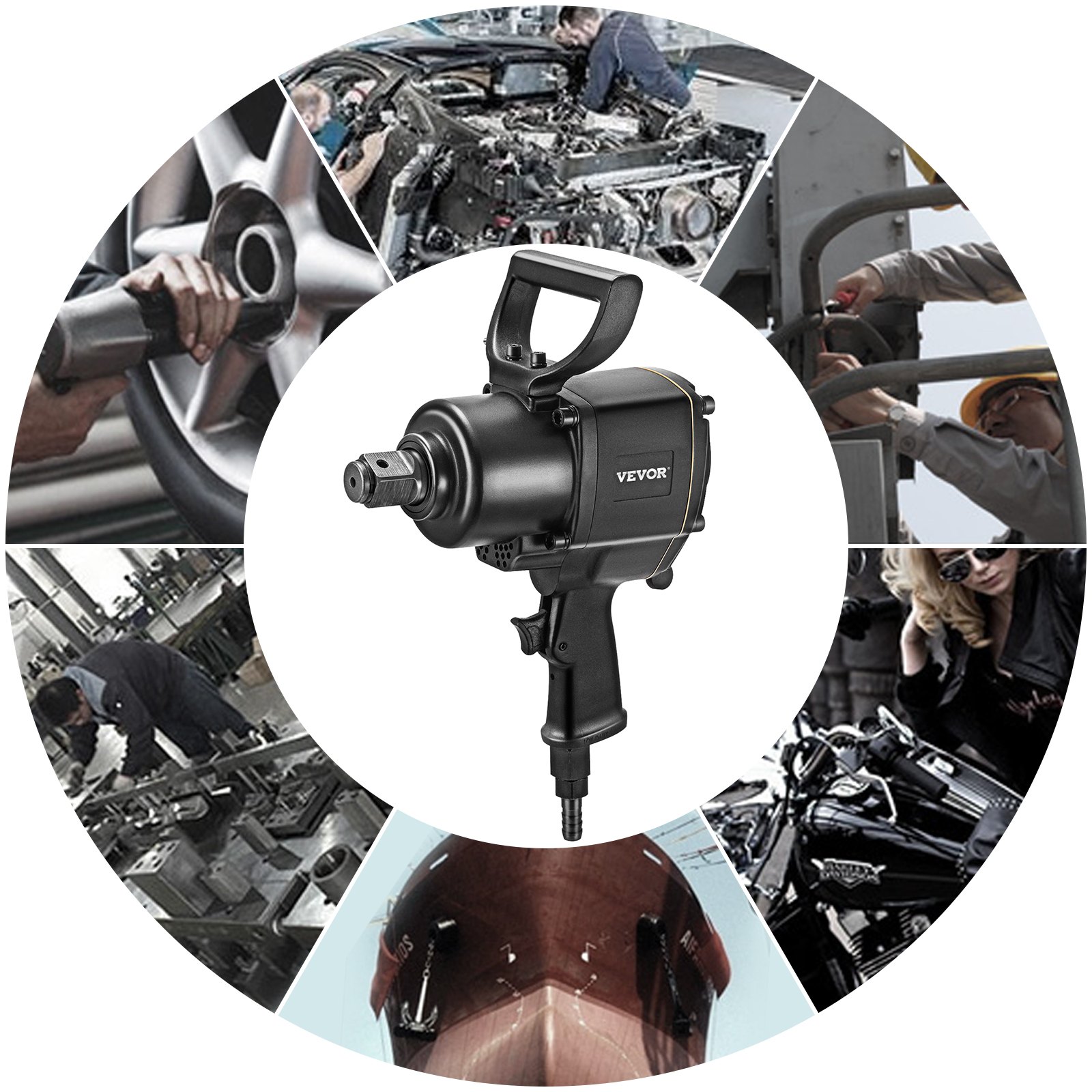 Vevor Perslucht Slagschroevendraaier Pneumatische Slagmoersleutel 2200nm 3200tpm
