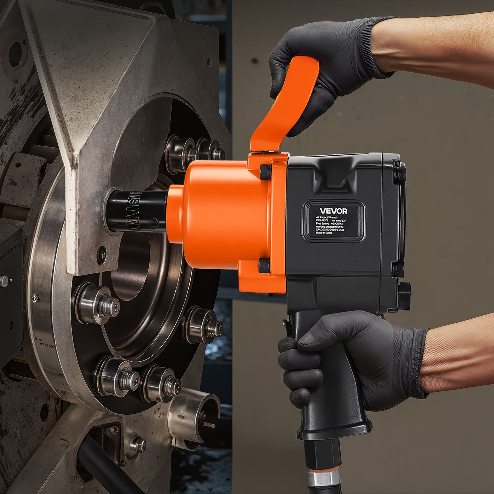 VEVOR luchtslagsleutel, 1-inch aandrijving, slagpistool met dubbele hamer, tot 1626 Nm omgekeerd koppel, 4600 tpm 6-versnellingen pneumatische slagsleutel voor zware autoreparaties en -onderhoud