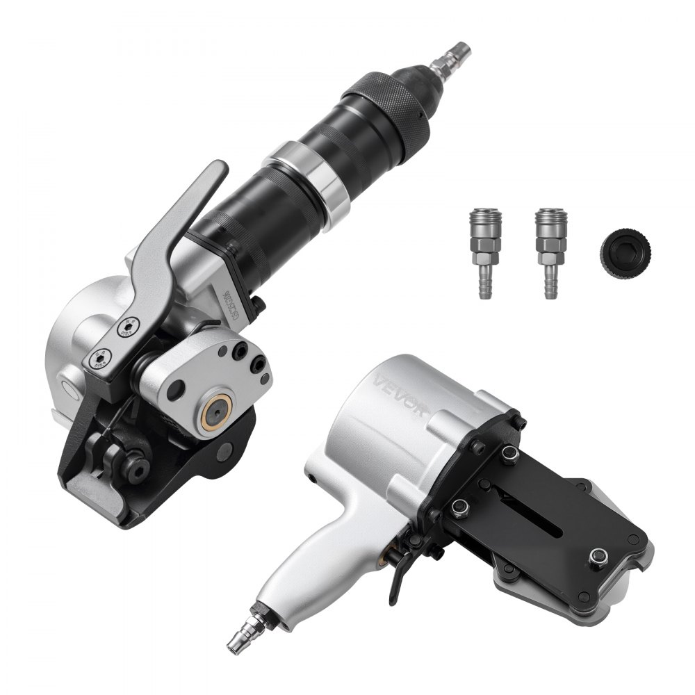 VEVOR pneumatische omsnoeringsmachine, 8500 N spankracht, gereedschap voor het omsnoeren van metaal, spanner en snijder/sealer voor 32 mm brede metaalbanden, splitbalenpers voor verpakking