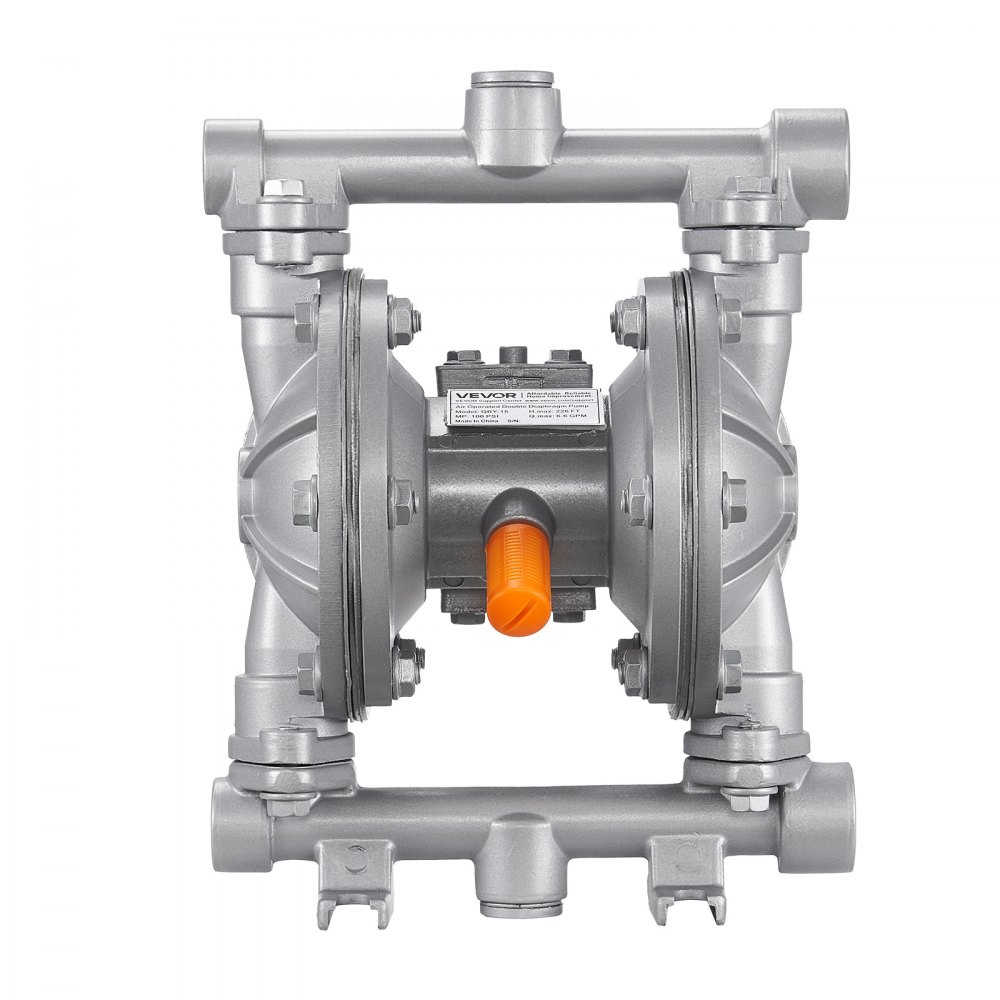 VEVOR pneumatische dubbelmembraanpomp, 25 l/min, 3/8 inch inlaat en uitlaat, pneumatische afvalolie-transportpomp, max. 100 psi, behuizing van aluminiumlegering, voor diesel, vet, kerosine, benzine