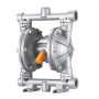 VEVOR pneumatische dubbelmembraanpomp, 25 l/min, 3/8 inch inlaat en uitlaat, pneumatische afvalolie-transportpomp, max. 100 psi, behuizing van aluminiumlegering, voor diesel, vet, kerosine, benzine