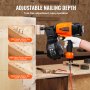 VEVOR Coil Siding Nailer CN65, 1-1/4" tot 2-1/2" 15-graden pneumatische gevelbekledingsspijkermachine met gereedschapsloze diepteverstelling, 70-120 PSI Air Coil Nailer voor gevelbekleding, palletwikkelingen, houtwerk, schuttingen, vlonders