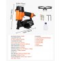VEVOR CN45C pneumatische spijkerpistool met spoel, 15° pneumatisch spijkerpistool voor spijkers van 19-45 mm, 4,8-7,5 bar, cilinderbediende pneumatische nietmachine met een magazijncapaciteit van 120 stuks, spijkerpistool met contacttrekker voor dakbeschot
