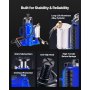 VEVOR Air Hydraulic Bottle Jack, 20 Ton (44092 lbs) Capacity, 10.2-19.5 Inch Lifting Range, Pneumatic/Manual Heavy Duty Welded Bottle Jack with Pump for Car, Pickup, Truck, RV, SUV, Auto Repair, Blue