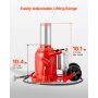 VEVOR pneumatische fleskrik, 50 ton hefvermogen, hefbereik 265–410 mm, lucht-hydraulische/handmatige fleskrik met pomp voor SUV's, pick-up trucks, campers, autoreparatie, rood