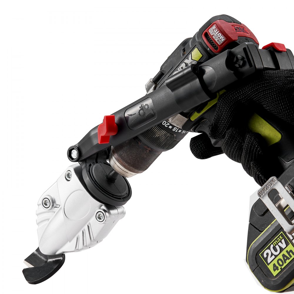 VEVOR Metal Cutter Drill Attachment, Metal Shears Attachment with 360 Degree Pivoting Head, for Cutting Max. 21 GA Stainless Steel, 18 GA Galvanized Steel, and 14 GA Aluminum Metal Sheets