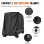 VEVOR Black Golf Cart Rain Cover 4 Person Golf Cart Cover 283 x 120 x 170cm, 600D Waterproof, Portable Storage Cover with Zipper, Fits Most Golf Carts