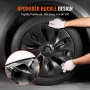 VEVOR Wheel Rim Cover Hubcaps, 18 in, 2017-2023 Model 3 Fully Fit Hubcap with Snap, Guard Tape & Valve Nozzle Hole, ABS & PC Hubcap with High Rigidity & Less Wind Drag, Fits for All Weather Use