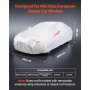 VEVOR Car Cover, Car Cover Waterproof for Mid Size European Sedan Cars Models, Custom-fit All Weather Sun Rain Wind Dust Snow Protection Full Exterior Covers with Door Zipper and Cotton Lining, Silver