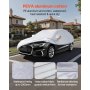 VEVOR Car Cover, Car Cover Waterproof for Mid Size European Sedan Cars Models, Custom-fit All Weather Sun Rain Wind Dust Snow Protection Full Exterior Covers with Door Zipper and Cotton Lining, Silver