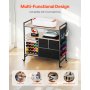 VEVOR Rolling Craft Cart and Storage Table, Compatible with Cricut Machines, Crafting Table Organization Workstation, Craft Rolling Storage Organizer with 20 Vinyl Roll Holders and 3 Drawers, Black